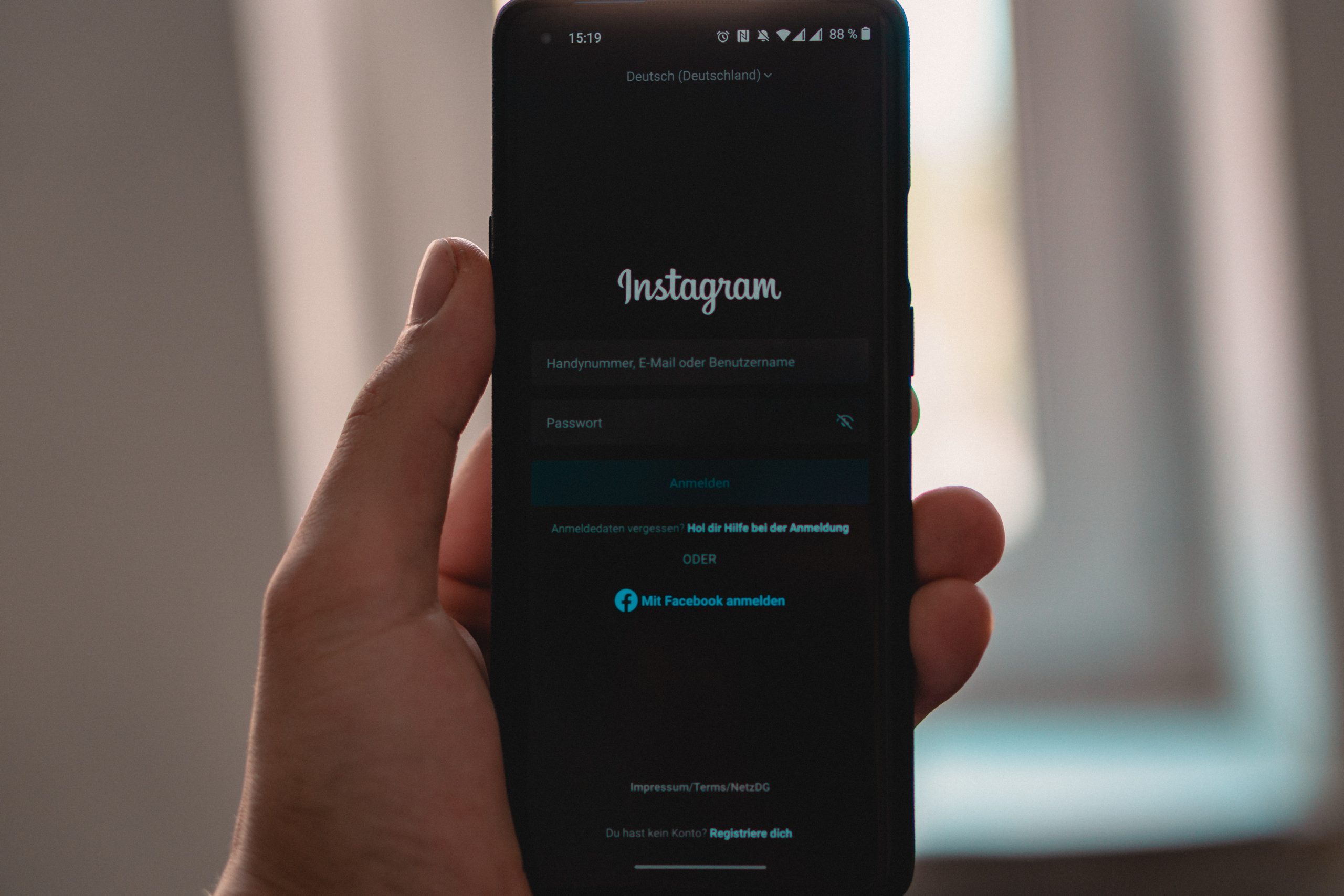 instagram giriş ekranı