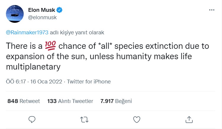 Elon Musk, İnsanlığı yok oluştan kurtarmanın tek yolunu açıkladı