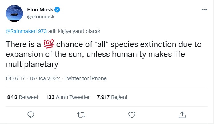ELON MUSK TWEET