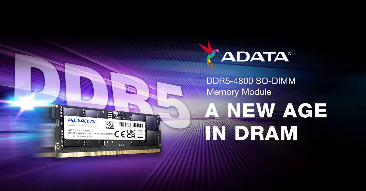 Yeni ADATA DDR5-4800 SO-DIMM Bellekler DDR5 Devrimini Dizüstüne Taşıyor