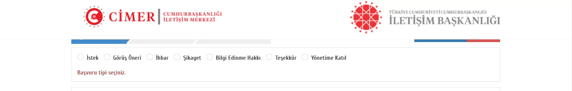 Cimer şikayeti için başvuru türü