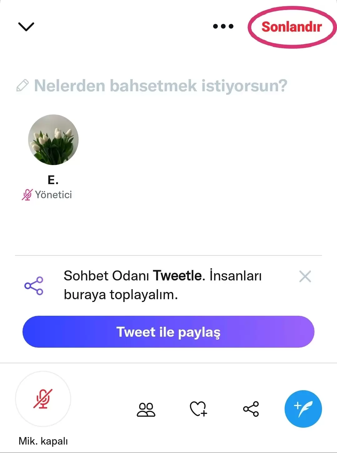 Twitter sohbet odası nasıl kurulur?