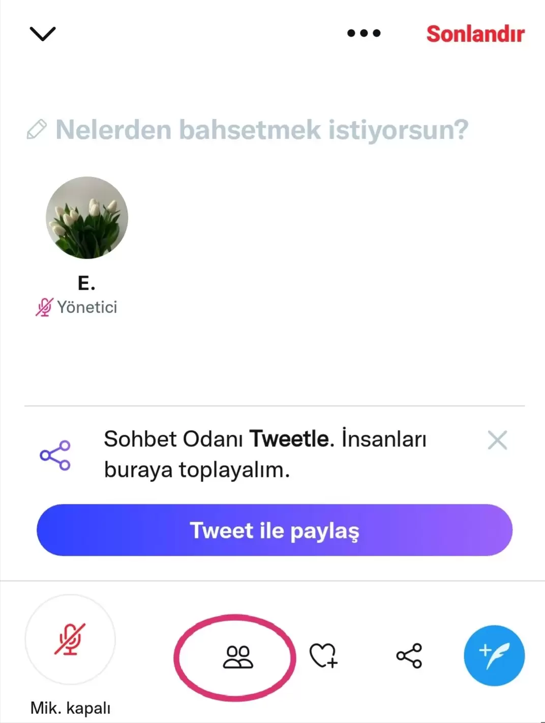 Twitter sohbet odası nasıl kurulur?