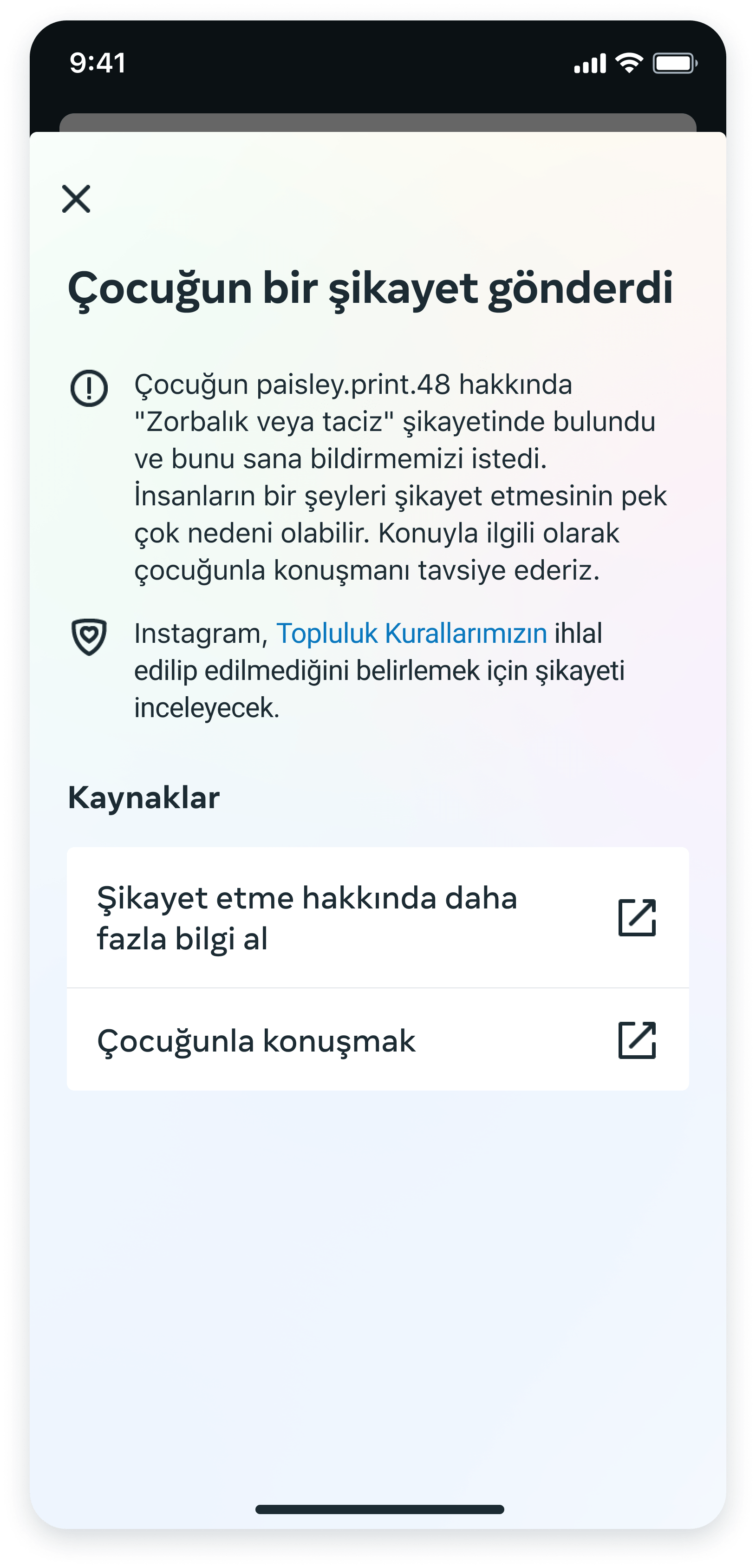 Instagram Aile Merkezi özelliği