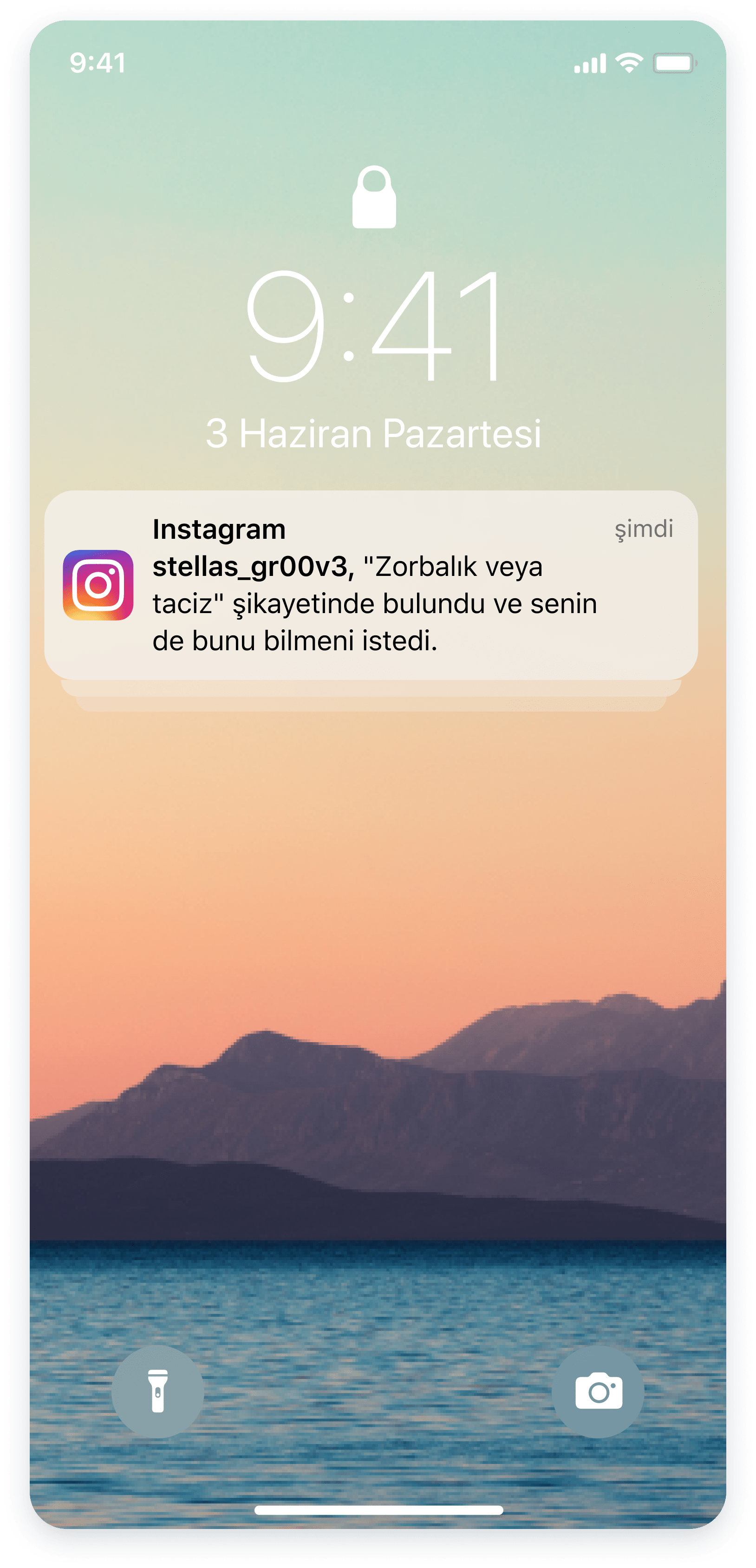 Instagram Aile Merkezi özelliğiyle gelen bildirim
