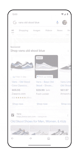 Google arama artık Vans ve Puma spor ayakkabılarının 360 derecelik görüntülerini gösteriyor