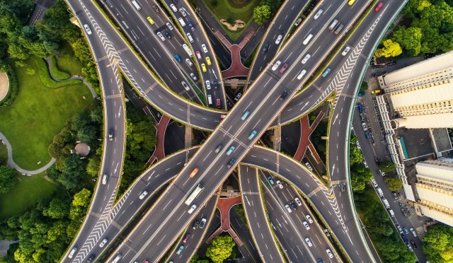 Aerial view of Shanghai Highway.