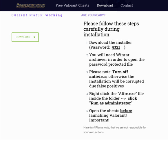 Şüpheli dosya indirilirken oyunculardan antivirüs programını kapatmaları isteniyor