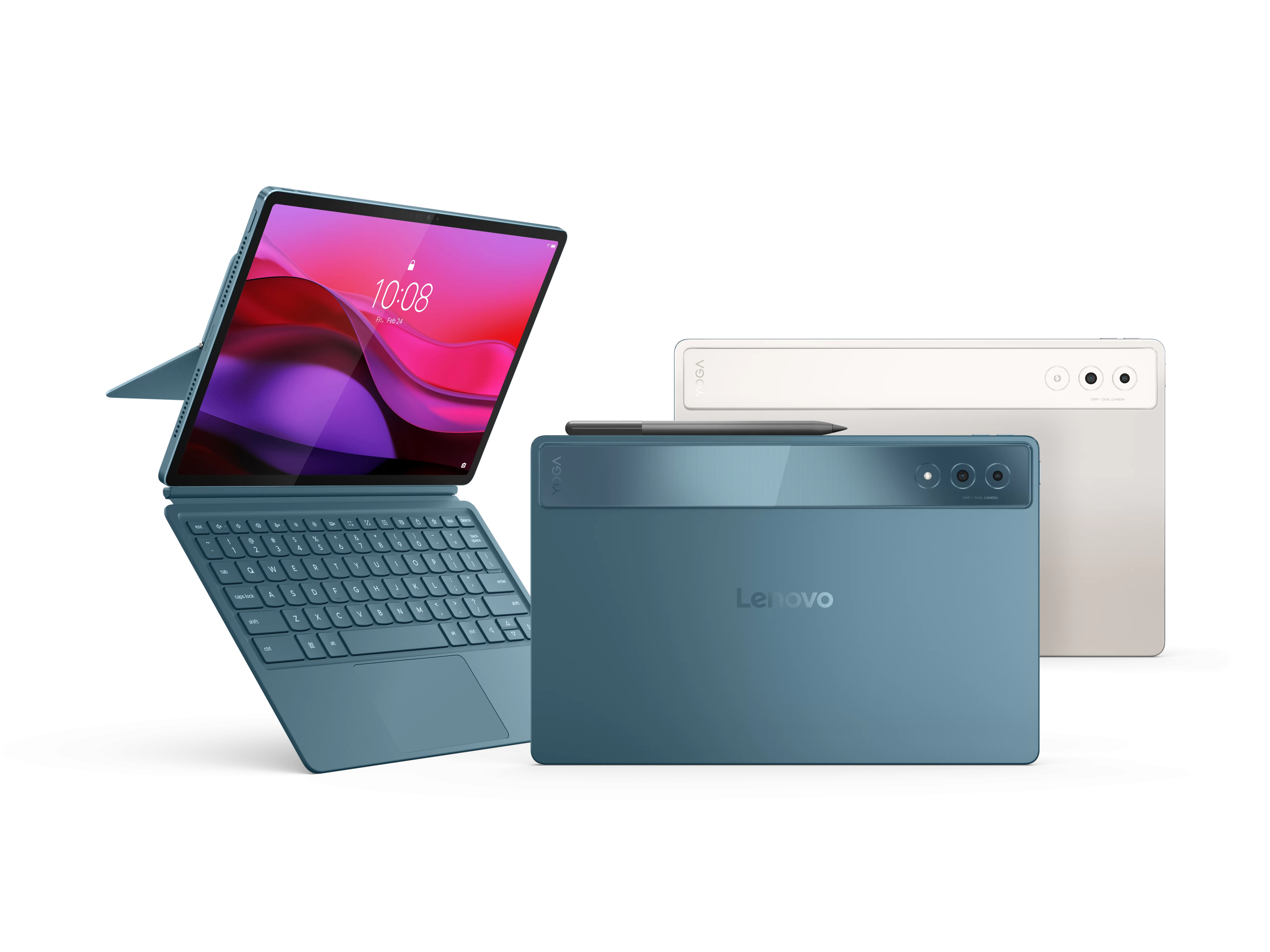 22 Yoga Tab Plus Tidal Teal 3 tablets group shot 2