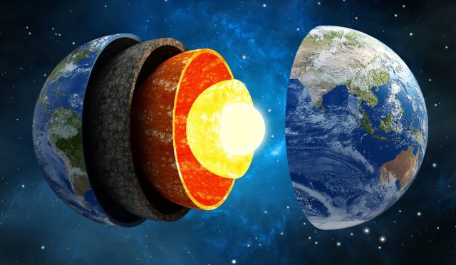 3d,Illustration,Showing,Layers,Of,The,Earth,In,Space.