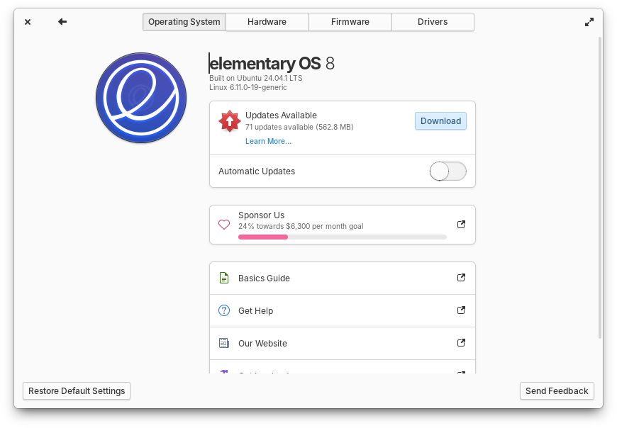 settings updates