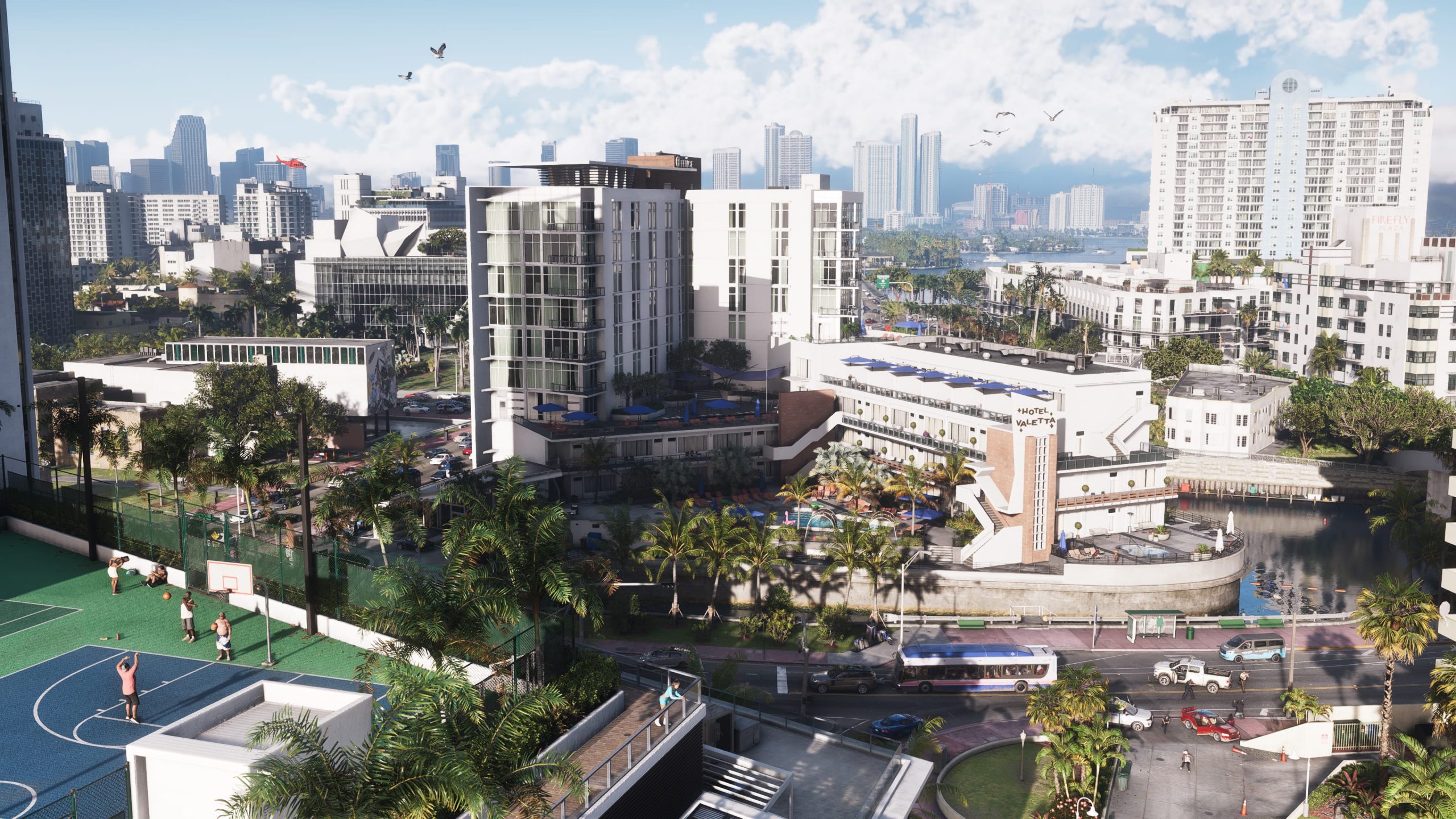 GTA 6 oyununda bulunan Vice City bölgesine ait bir ekran görüntüsü