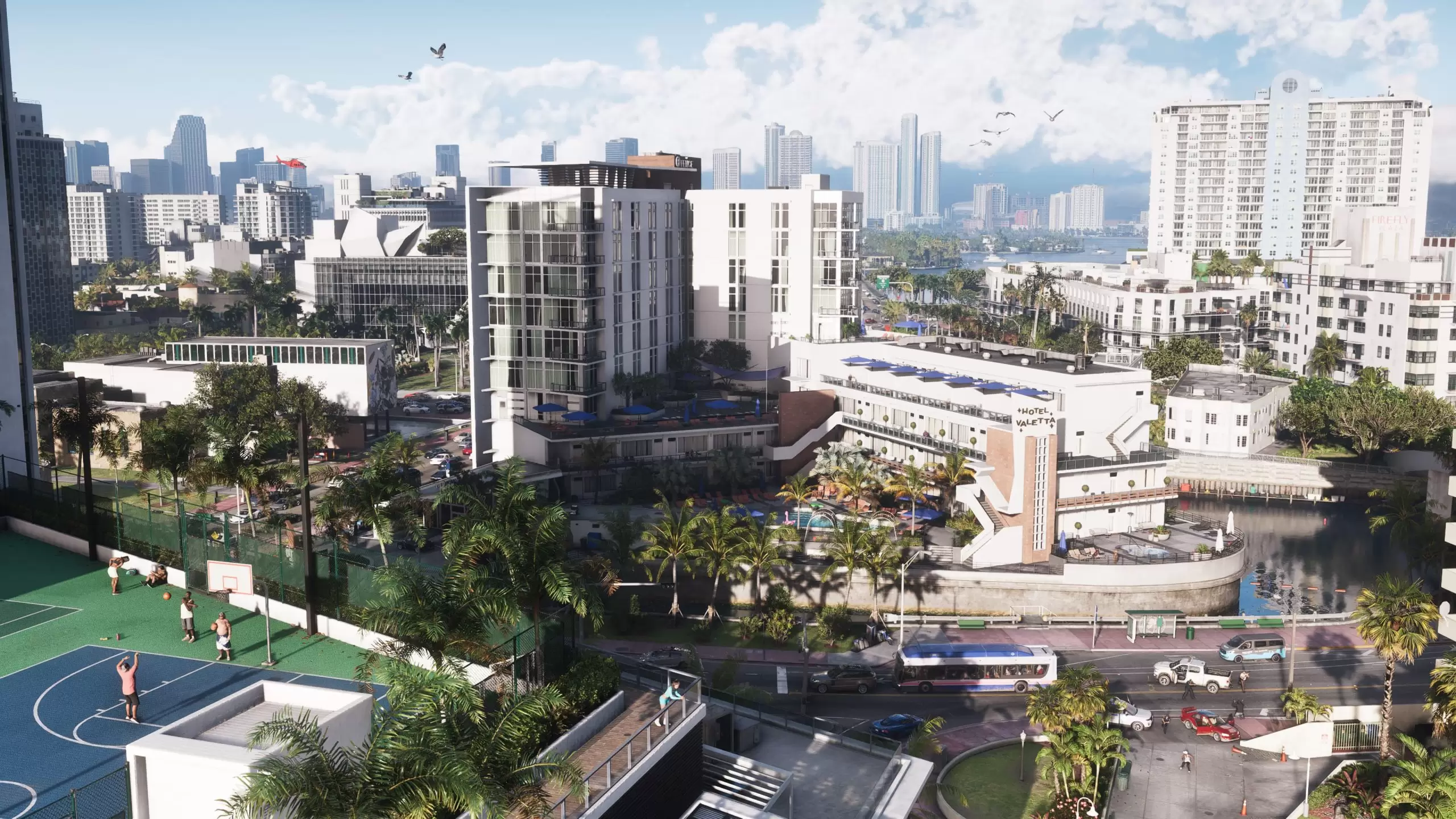 GTA 6 oyununda bulunan Vice City bölgesine ait bir ekran görüntüsü