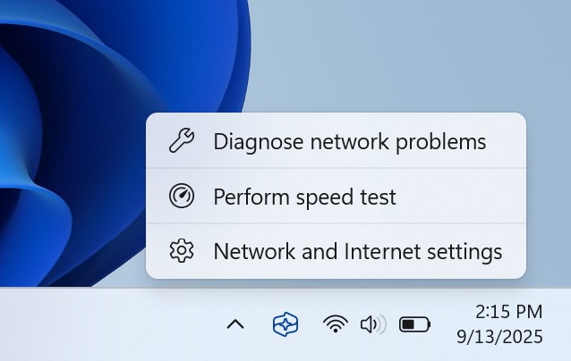 speed test button